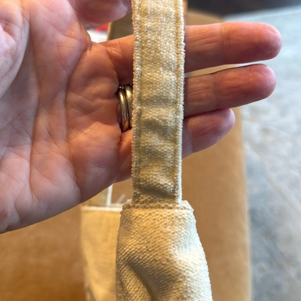 Soft Cream Jean Pattern Girl's Purse - Good Condition